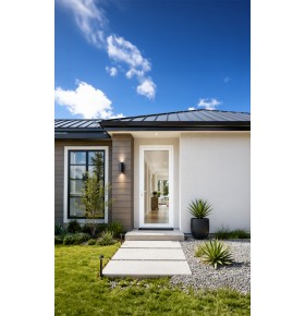 Porta Exterior PVC Vidro Duplo Transparente 80x200cm Direita