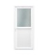 Porta de exterior em pvc com meio vidro fosco com relevo 98x208cm branca de abertura direita