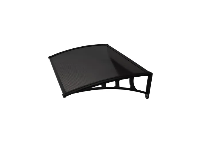 Telheiro Porta Arcus 120x70 Policarbonato Fumado. Ideal para proteger a entrada da sua casa contra a chuva e os raios solares.