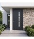 Ambiente casa com a porta de Entrada PVC VEKA PLUS 5 por Medida – Manhattan Bicolor (Antracite / Branca) direita