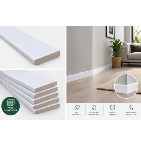Rodapé Branco PVC Expandido | Bricoweb