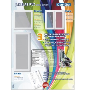 Janela PVC Oscilobatente 148x110 cm com Vidro Duplo | Cando